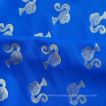 uv protection shimmer silver foil printed swimwear polyamide four way stretch lycra fabric